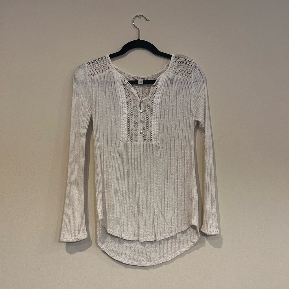 Lucky Brand white long sleeve top.